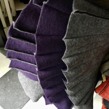 SHAWLKRAAG WOLVILT grijs-paars UNI