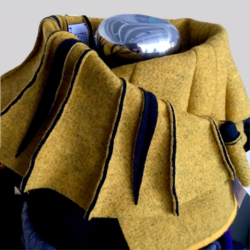 SHAWLKRAAG WOLVILT zwart-oker