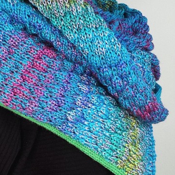 Shawlkraag turquoise