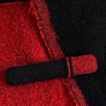 SHAWLKRAAG WOLVILT zwart-rood UNI