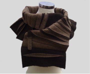 SHAWLKRAAG WOLVILT darkbrown-taupe