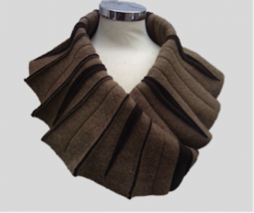SHAWLKRAAG WOLVILT darkbrown-taupe
