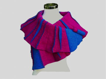 SHAWLKRAAG WOLVILT turquoise-cyclamen