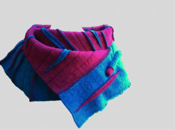 SHAWLKRAAG WOLVILT turquoise-cyclamen