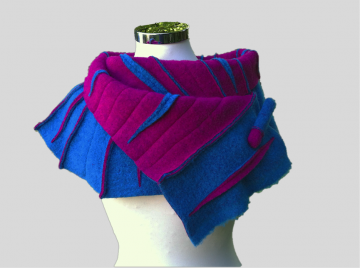 SHAWLKRAAG WOLVILT turquoise-cyclamen