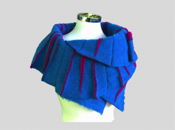 SHAWLKRAAG WOLVILT turquoise-cyclamen