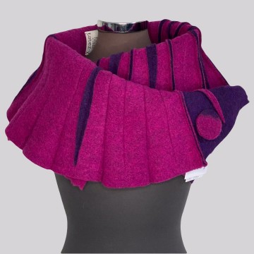 SHAWLKRAAG WOLVILT paars-cyclaam