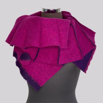 SHAWLKRAAG WOLVILT paars-cyclaam UNI