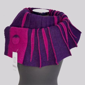 SHAWLKRAAG WOLVILT paars-cyclaam