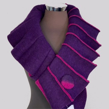 SHAWLKRAAG WOLVILT paars-cyclaam UNI
