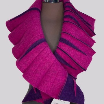 SHAWLKRAAG WOLVILT paars-cyclaam