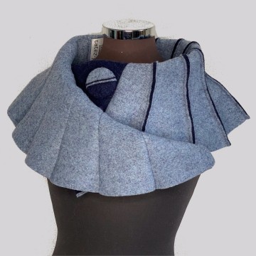 SHAWLKRAAG WOLVILT blauw-ijsblauw UNI
