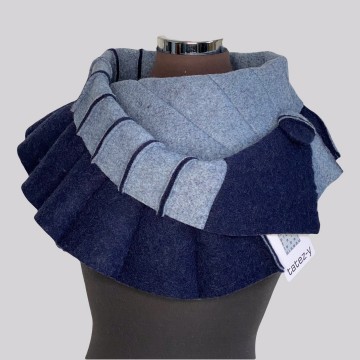 SHAWLKRAAG WOLVILT blauw-ijsblauw UNI