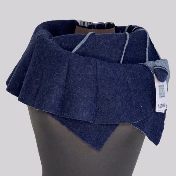SHAWLKRAAG WOLVILT blauw-ijsblauw UNI