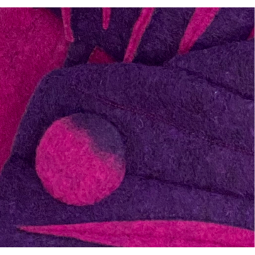 SHAWLKRAAG WOLVILT paars-cyclaam