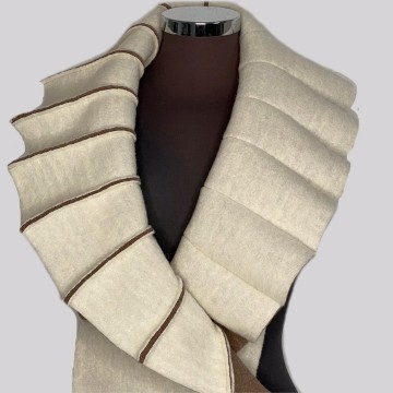 SHAWLKRAAG WOLVILT camel-crème UNI