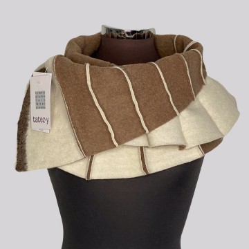 SHAWLKRAAG WOLVILT camel-crème UNI