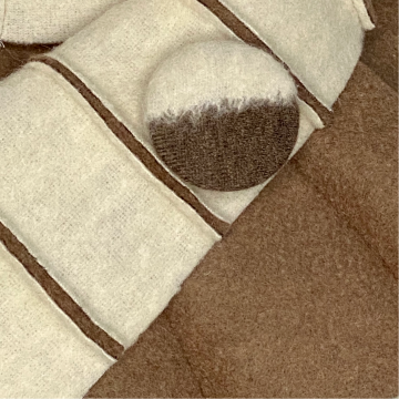 SHAWLKRAAG WOLVILT camel-crème UNI