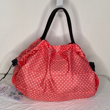 VOUWTAS origami (rood-zalmroze stip)