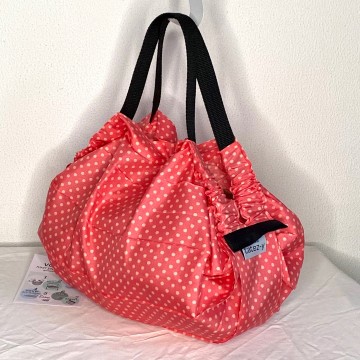 VOUWTAS origami (rood-zalmroze stip)