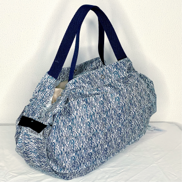 VOUWTAS origami (blauw-lichte streep)