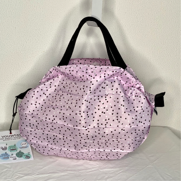 VOUWTAS origami (lila-zwarte stip)