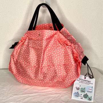 VOUWTAS origami (rood-roze bloemetje)