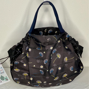 VOUWTAS origami (zwart-pluisbloem)