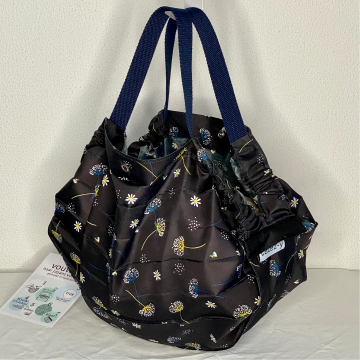 VOUWTAS origami (zwart-pluisbloem)