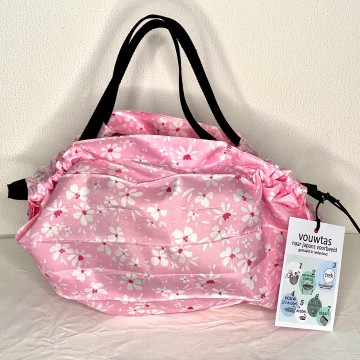 VOUWTAS origami (roze-lichte bloem)