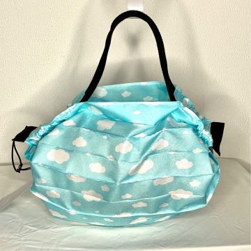 VOUWTAS origami (turquoise-wit wolkje)