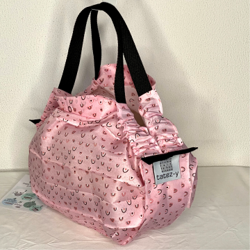 VOUWTAS origami (roze-regenboogjes)